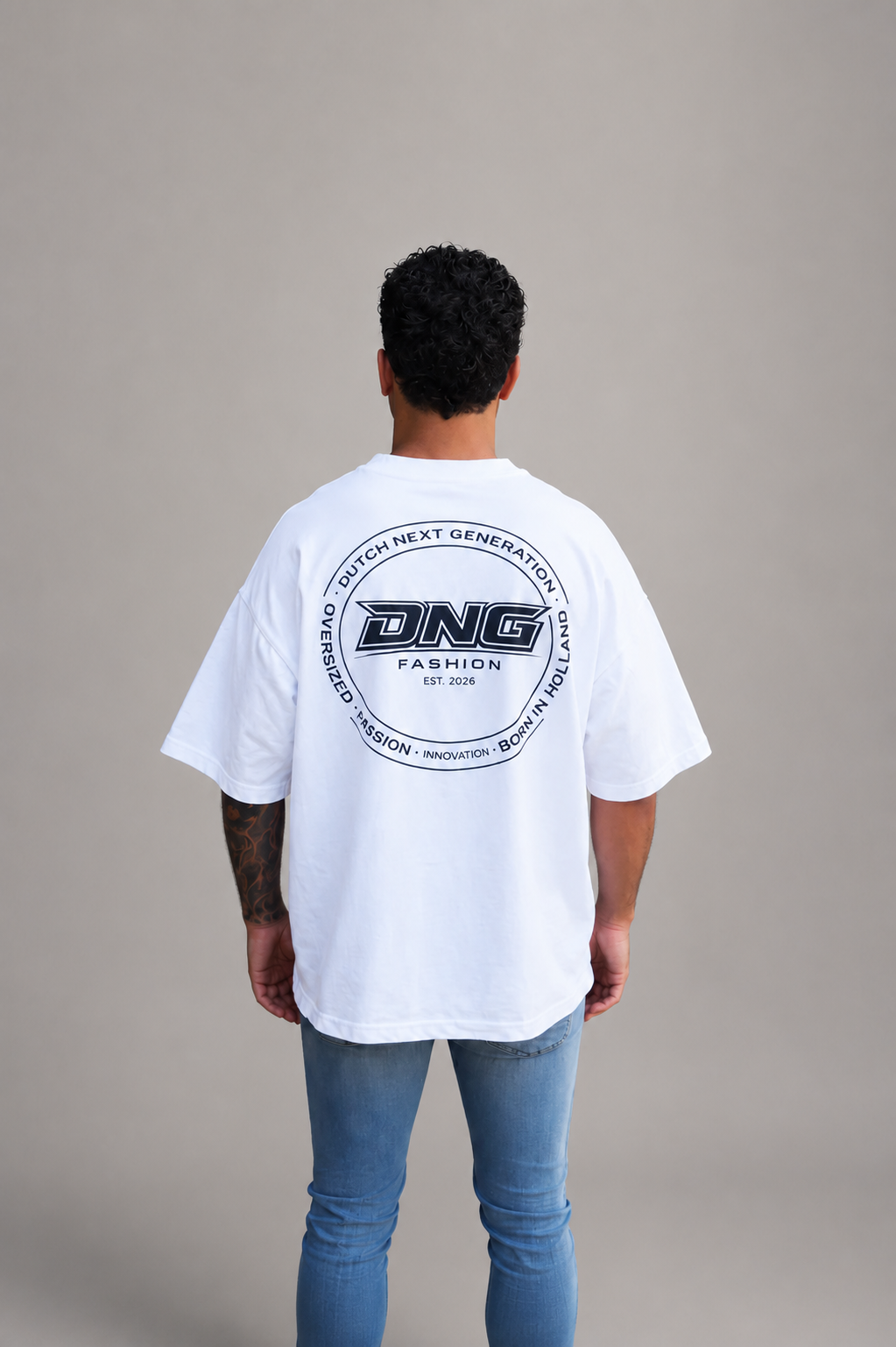DNG 250 GSM OVERSIZED TEE - WHITE