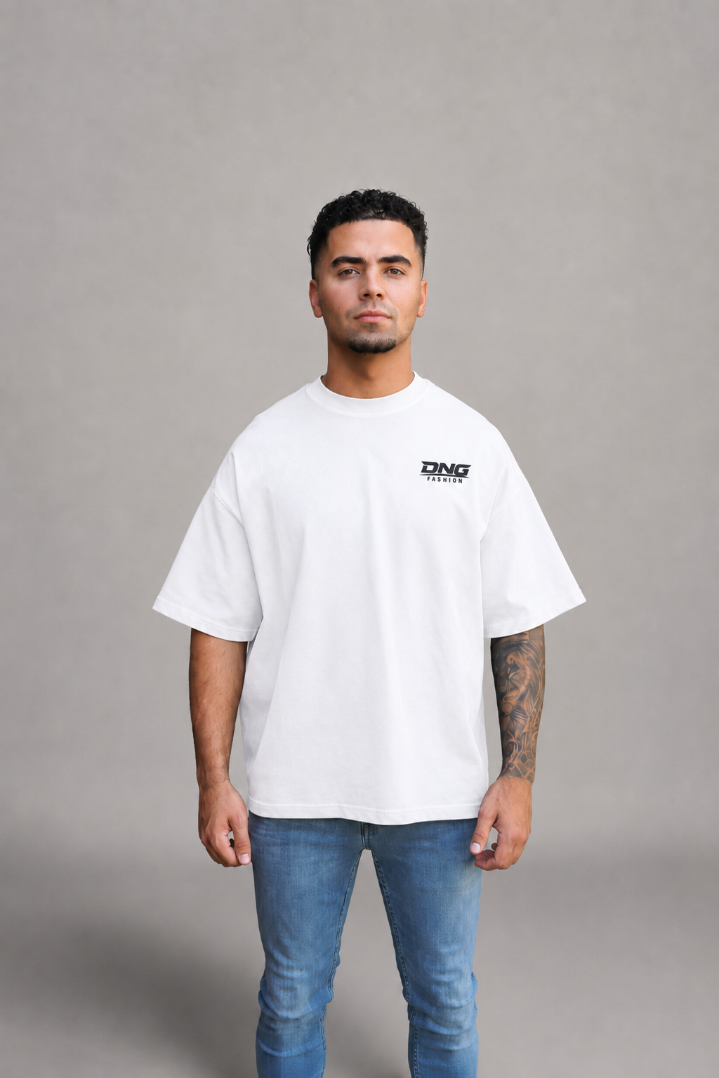DNG 250 GSM OVERSIZED TEE - WHITE
