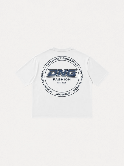 OVERSIZED TEE - WHITE (WASHED BLUE)